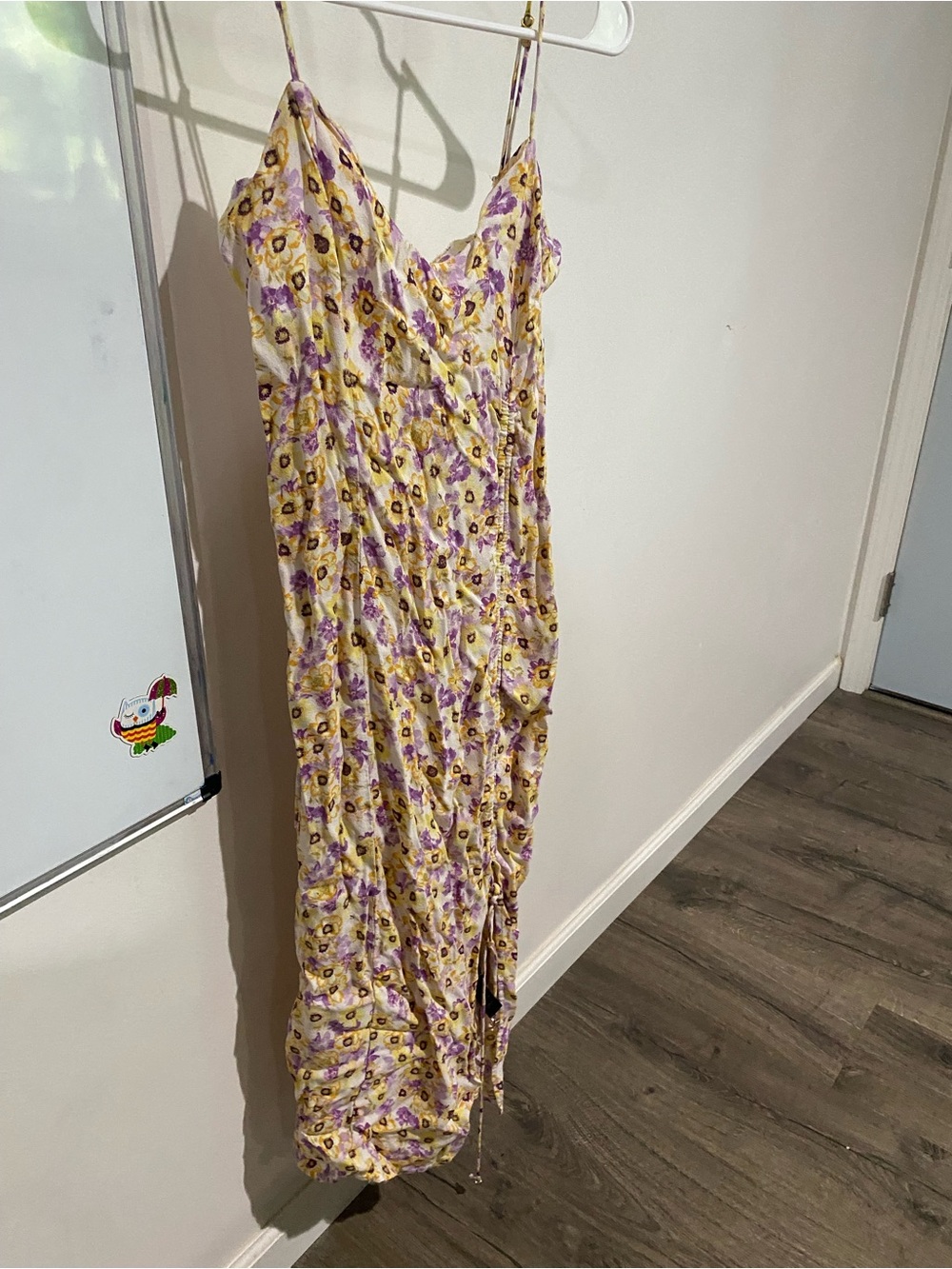 AFRM Yellow and Lavender Floral Camisole Dress